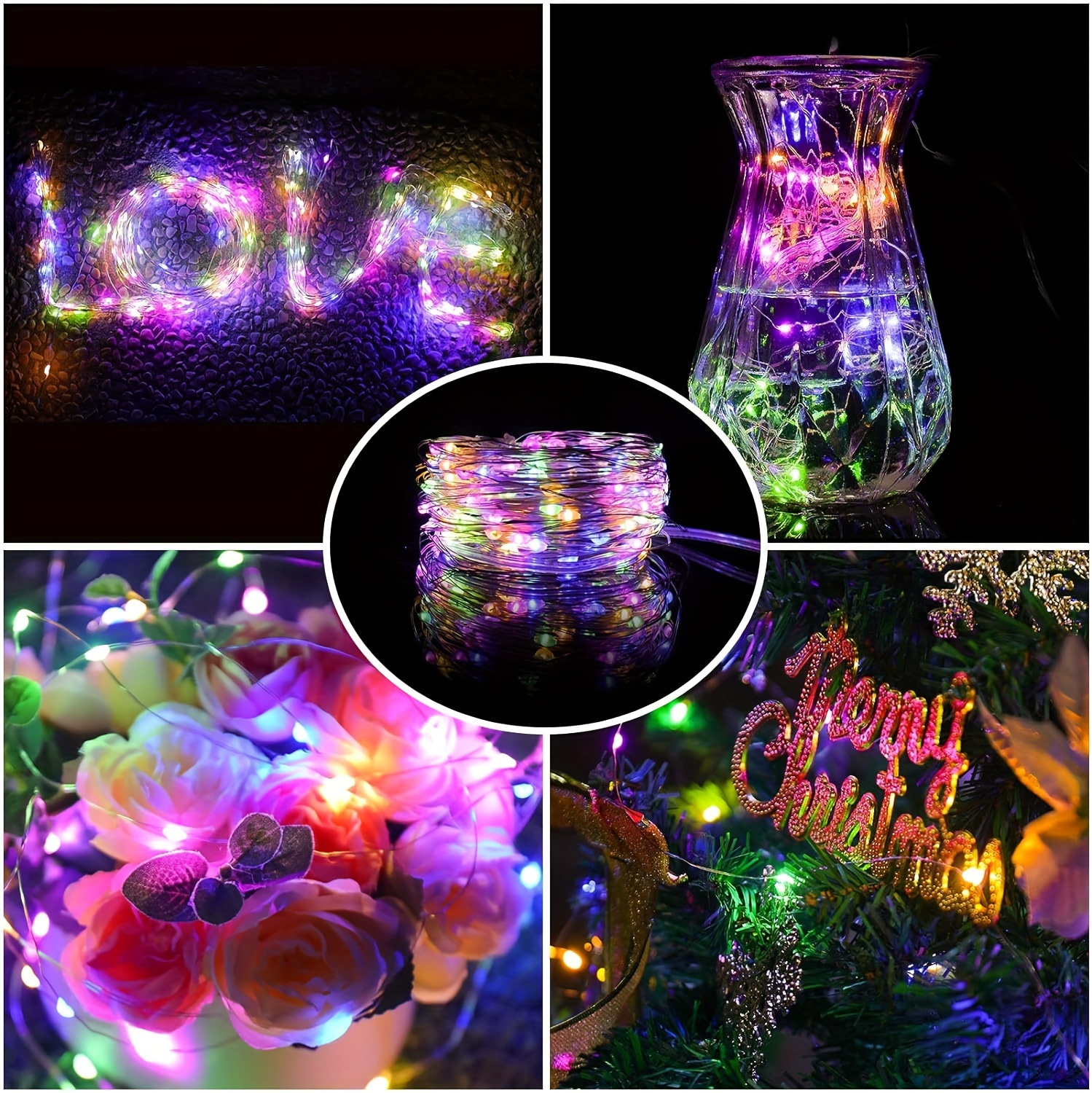 gifts, led string light 33 6633ft fairy lights usb powered warm white multicolored 100 200 leds ipx6 waterproof perfect for outdoor indoor christmas xmas tree thanksgiving day gifts garden winter decor parties weddings festivals bedroom and table decoration details 3