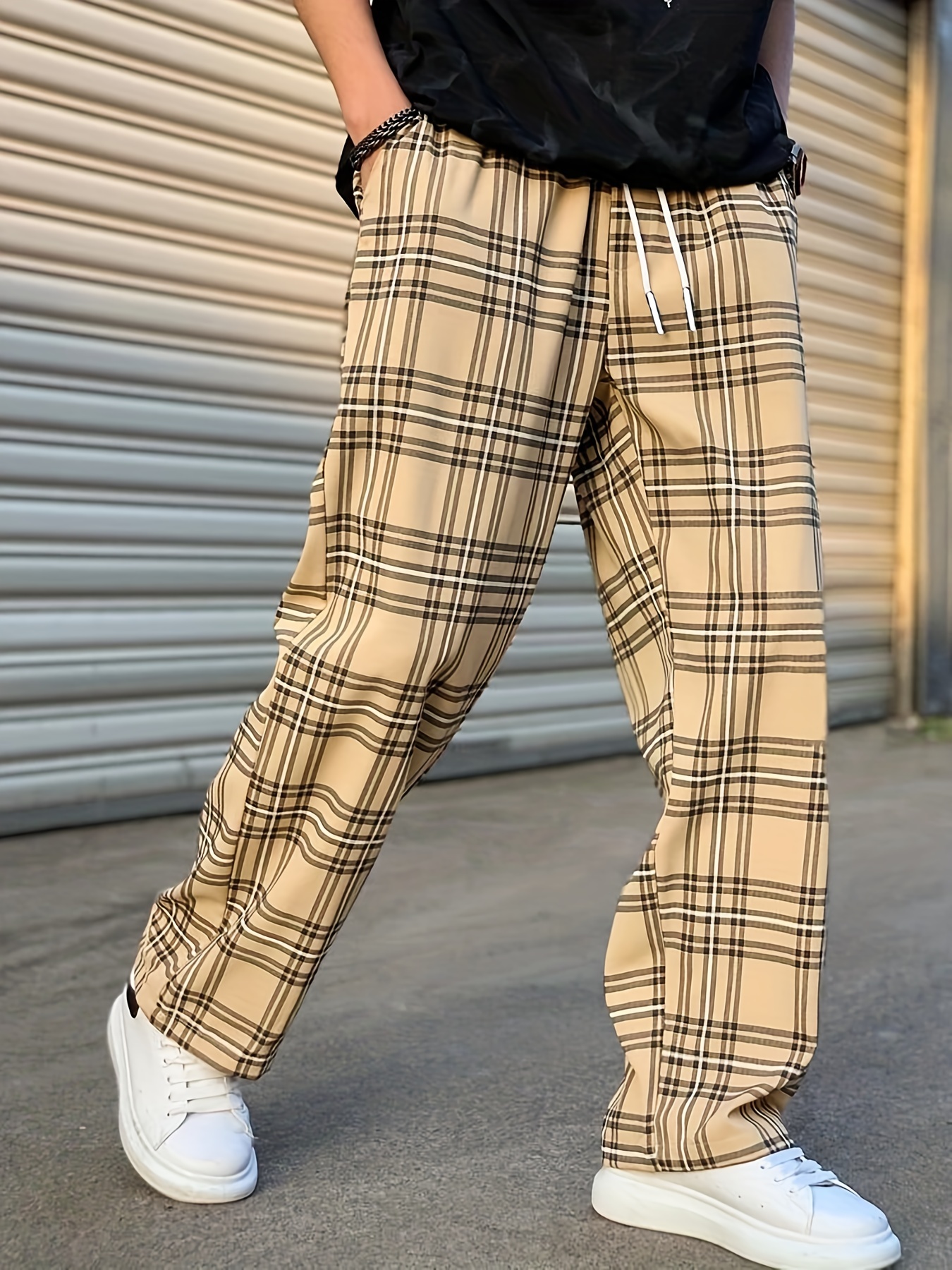 Cotton Checkered Mens Track Pants