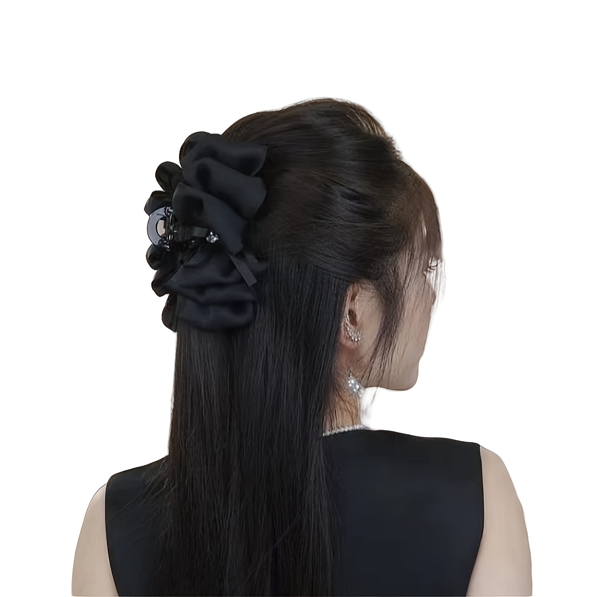 Elegant Bowknot Decor Hair Claw Clip Large Hair Grab Clip - Temu