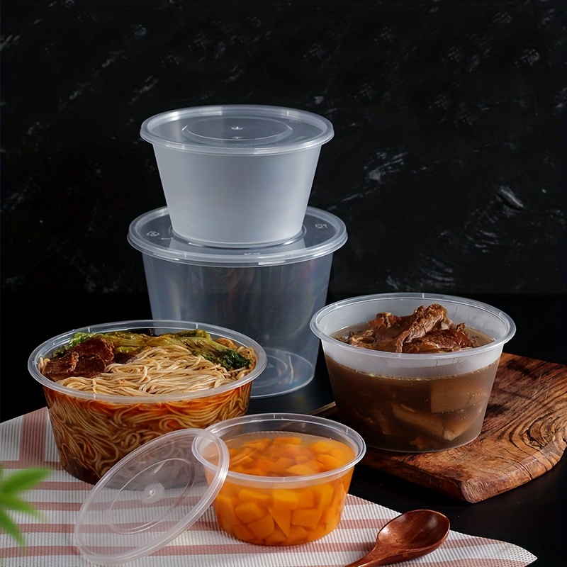 Disposable dessert soup bowl plastic thickened seal round to-go