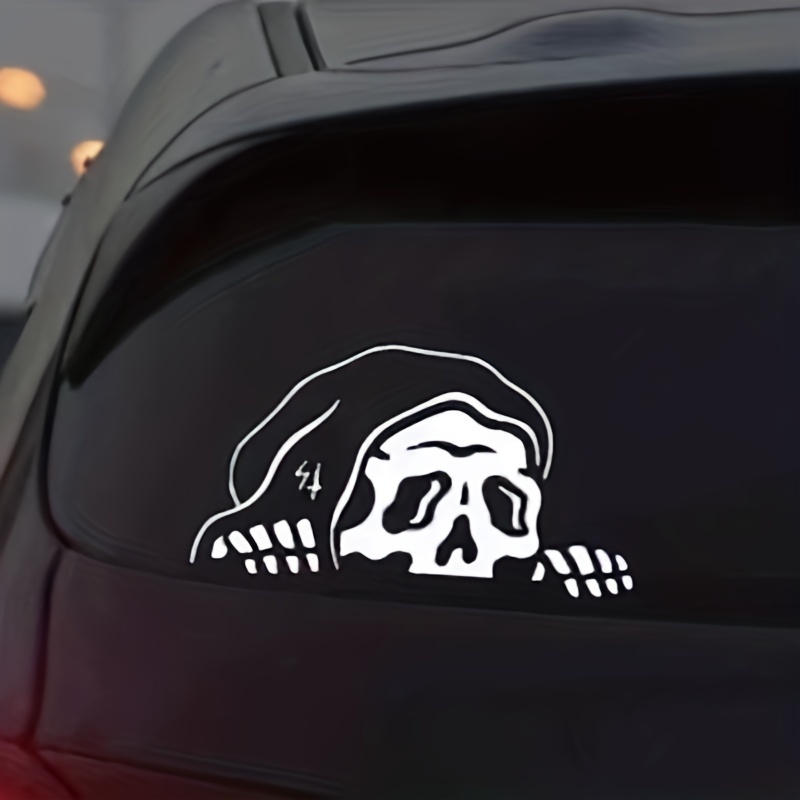 Skull Creative Car Sticker Cute Grim Reaper Ghost Rear Windshield Modified  Car Sticker Car Window Sticker