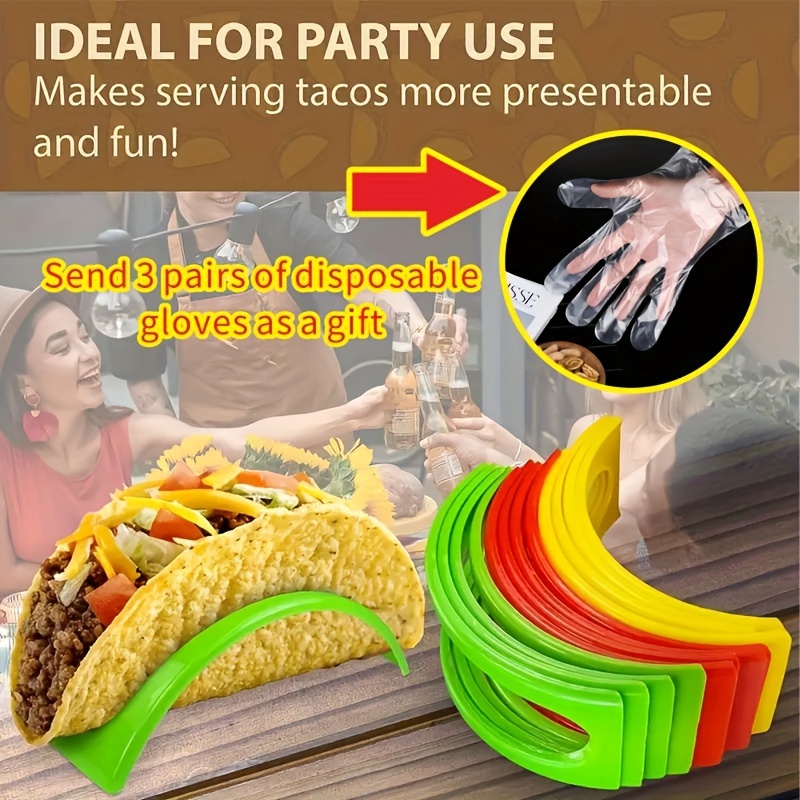 Supporto per Taco, 8 Pezzi Holder Taco, Supporto per Taco In Plastica,  Porta Tacos, fino a 4 Tacos Ciascuno, per Ristorante, Casa, Picnic, Festa