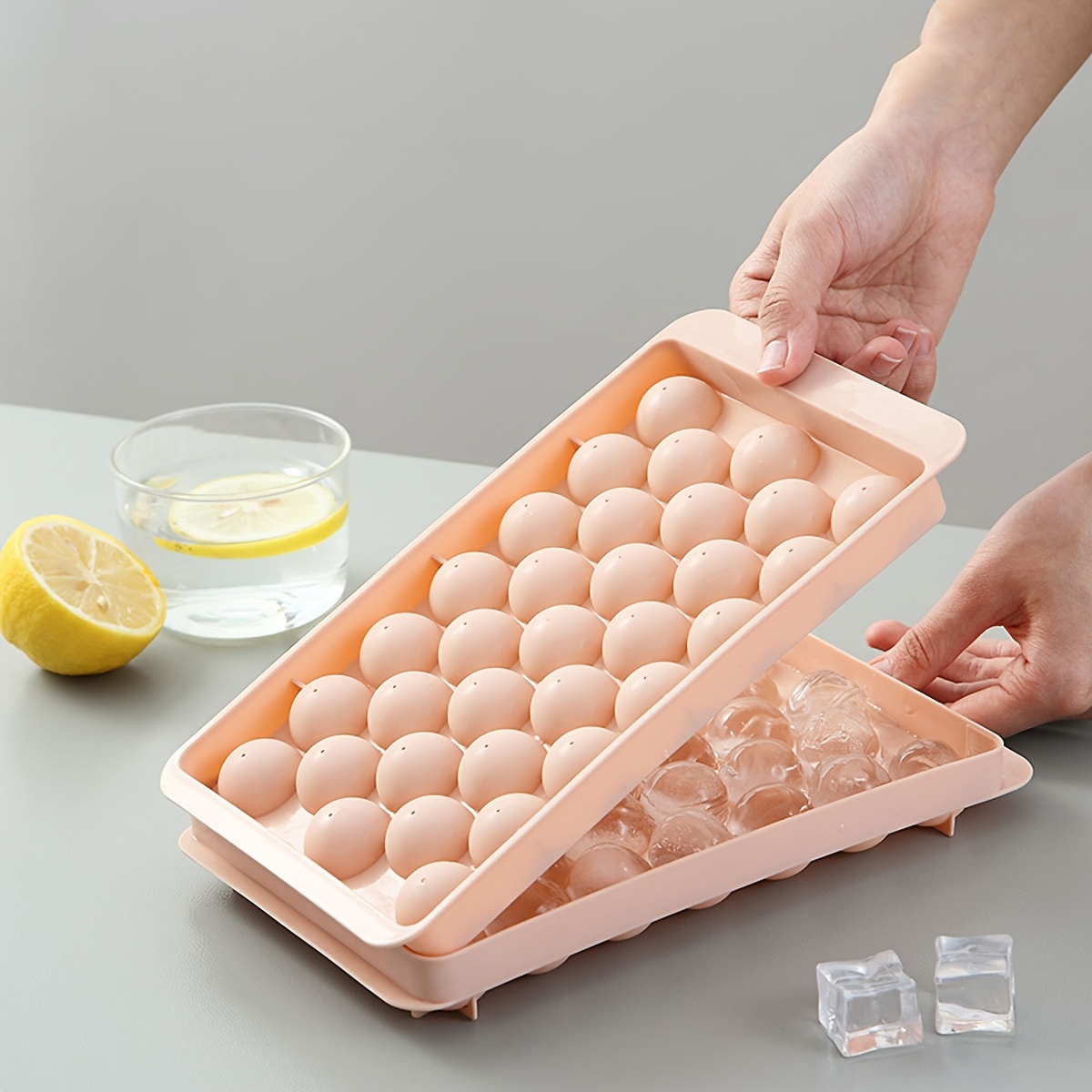 Large Ice Cube Trays Ice Ball Maker with Lids Combo(Set of 2), Silicon –  Advanced Mixology