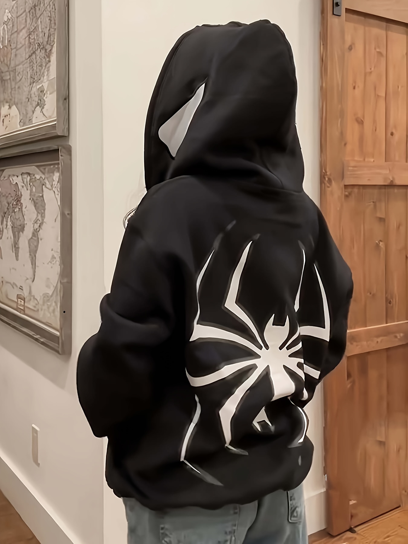  spider web hoodie - halloween hoodie : Clothing, Shoes