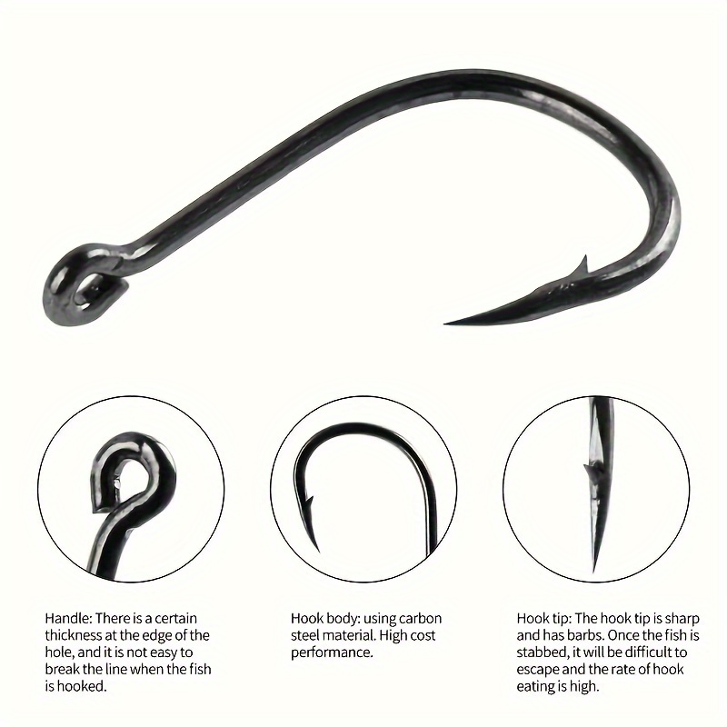 Carbon Steel Fishing Hooks Holes Outdoor Fishing Tackle - Temu