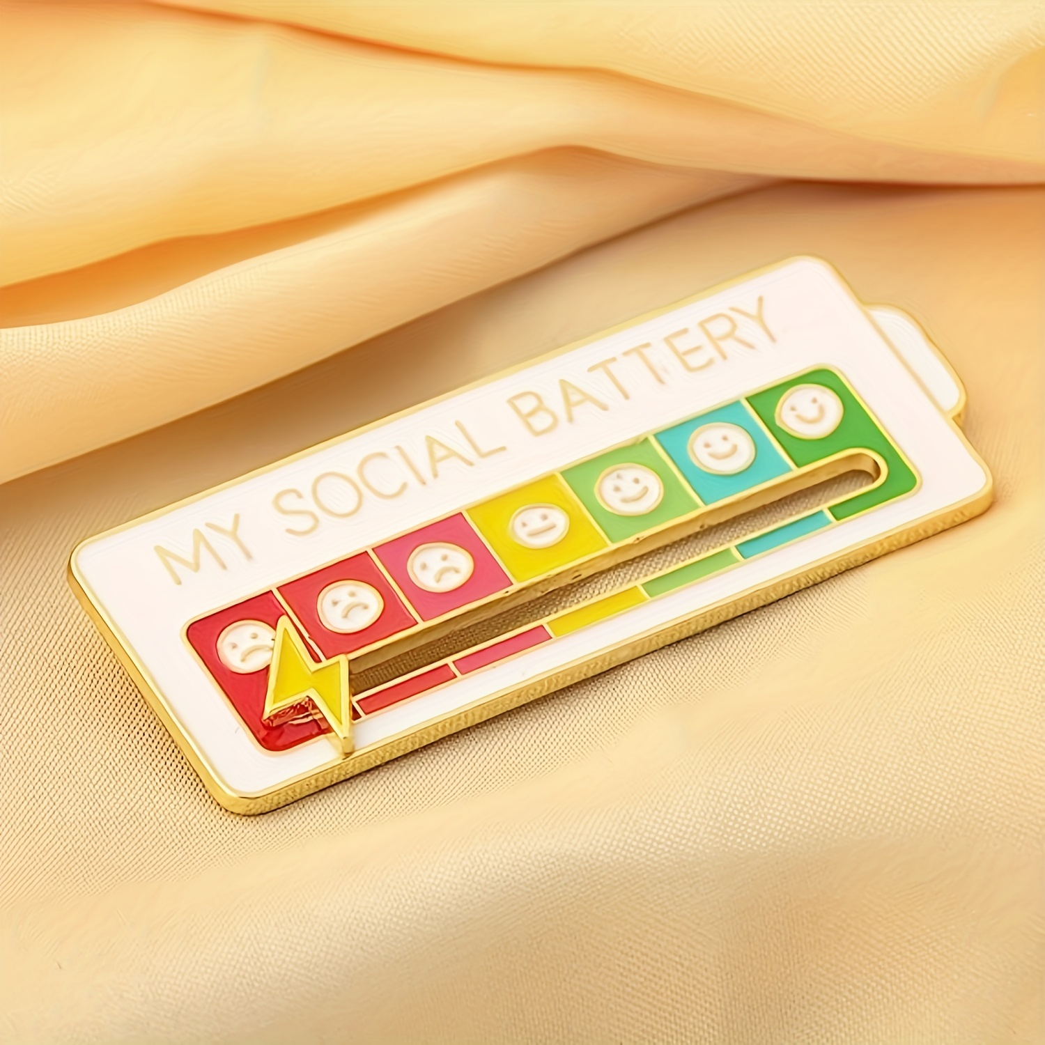 Interactive Social Battery Pin, Newfangled My Social Battery Slider Pin  Mood Expressing For 7 Days A Week, Trendy Enamel Lapel Pins For Women,  Functional Brooch Party Favors - Temu Philippines