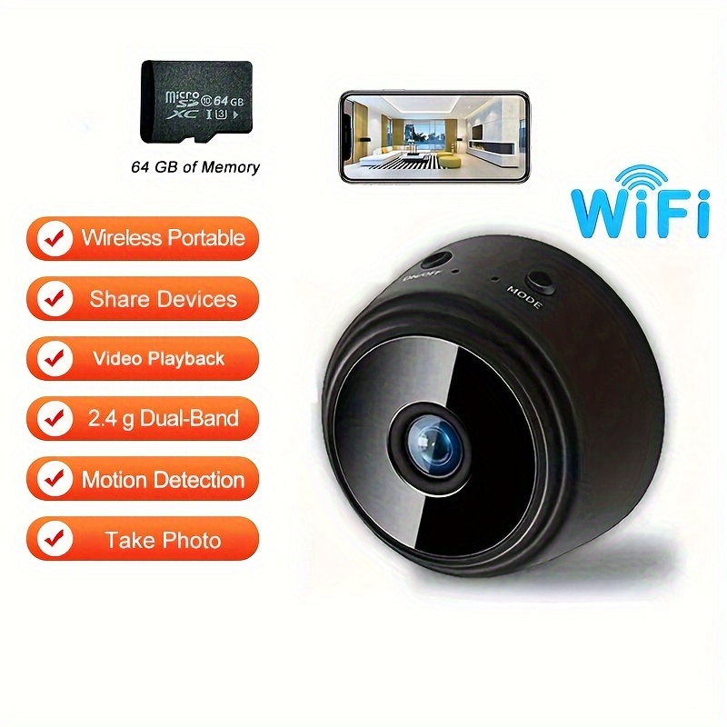 2.4G HD Monitor Camera, Home Security Camera, Surveillance CCTV Camera WIFI Camera, Mobile Remote App For Watching Anytime, Smart Home Camera, Protect Family Safety, With 64G SD Card