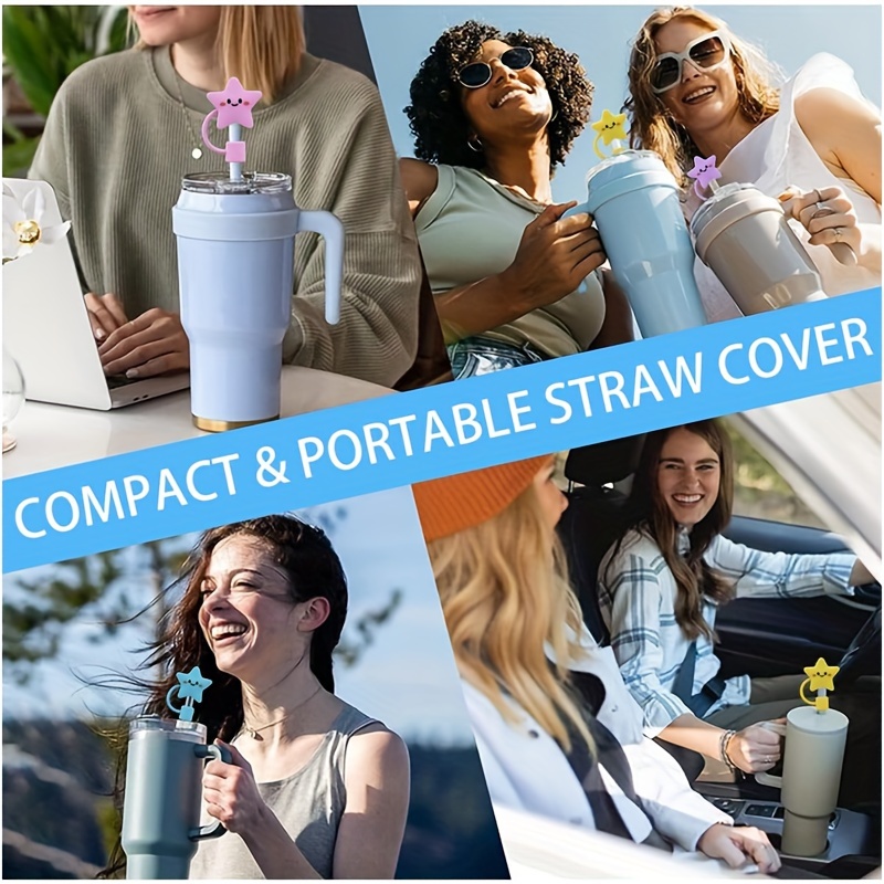 Straw Cover Cap for Stanley Cup,Silicone Straw Topper,10mm 0.4in Dust-Proof  Reusable Straw Tips Lids,Straw Tip Covers for Stanley Cups Accessories
