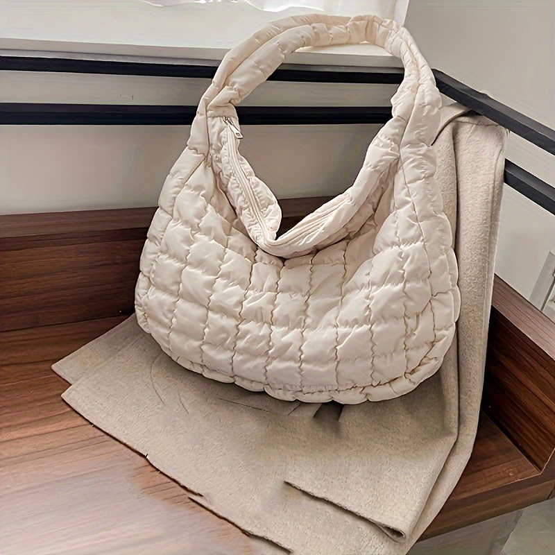 Women Large Capacity Quilted Padded Tote Bag, Soft Padded Down