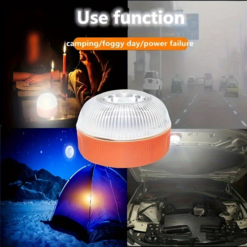 Luz de emergencia para automóvil recargable con LED, linterna V16, luz  estroboscópica de inducción magnética, lámpara de accidente de carretera,  acces