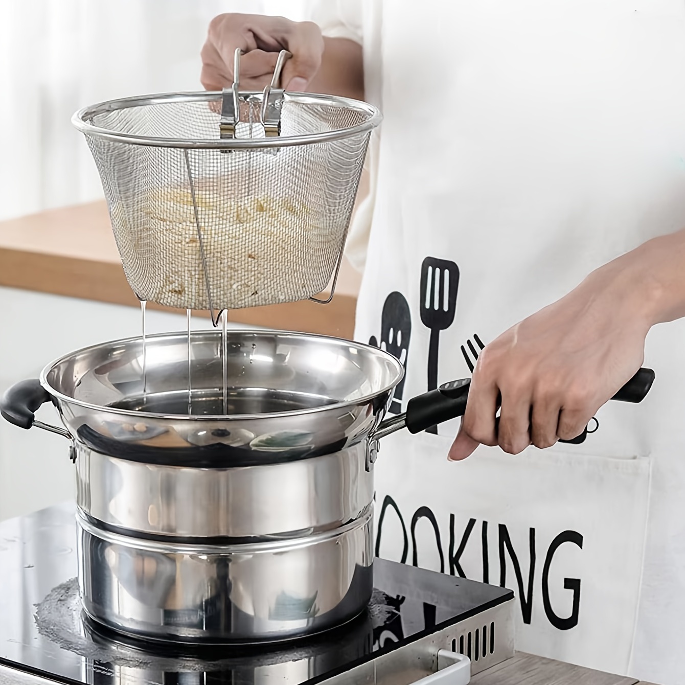 Upgrade Your Kitchen with This Foldable Frying Strainer Basket - Perfect  for French Fries & More!