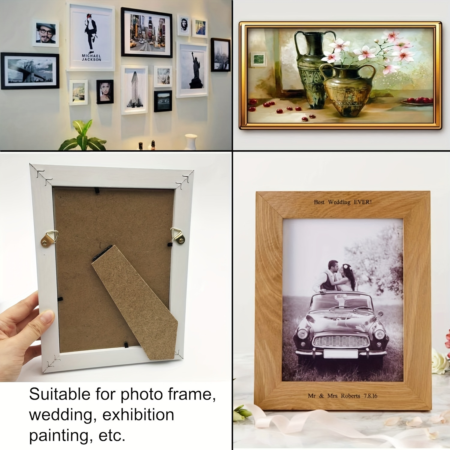 50 Pcs Small Triangle Ring Picture Hangers Metal Photo Picture Frame Wall  Mount Hanger Hook Hanging Ring Iron with Screws