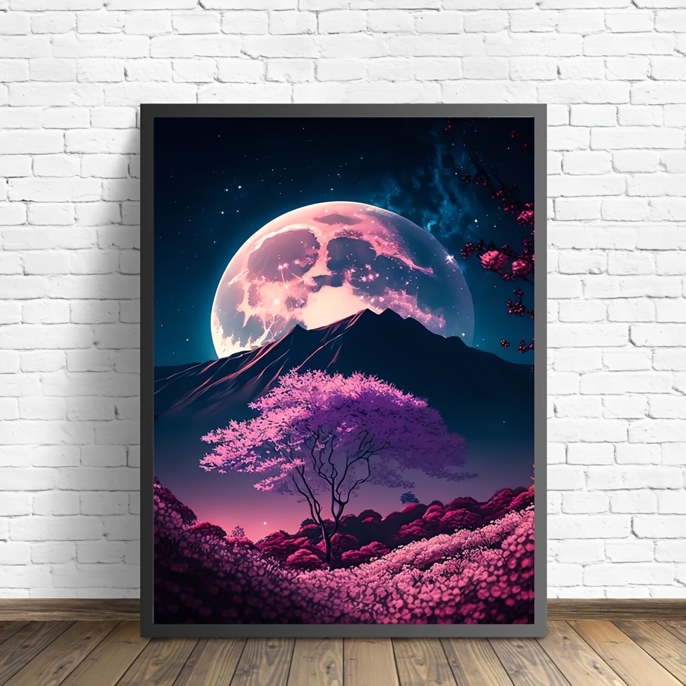 The beautiful Love Tree Sticker Poster, Night Moon Poster
