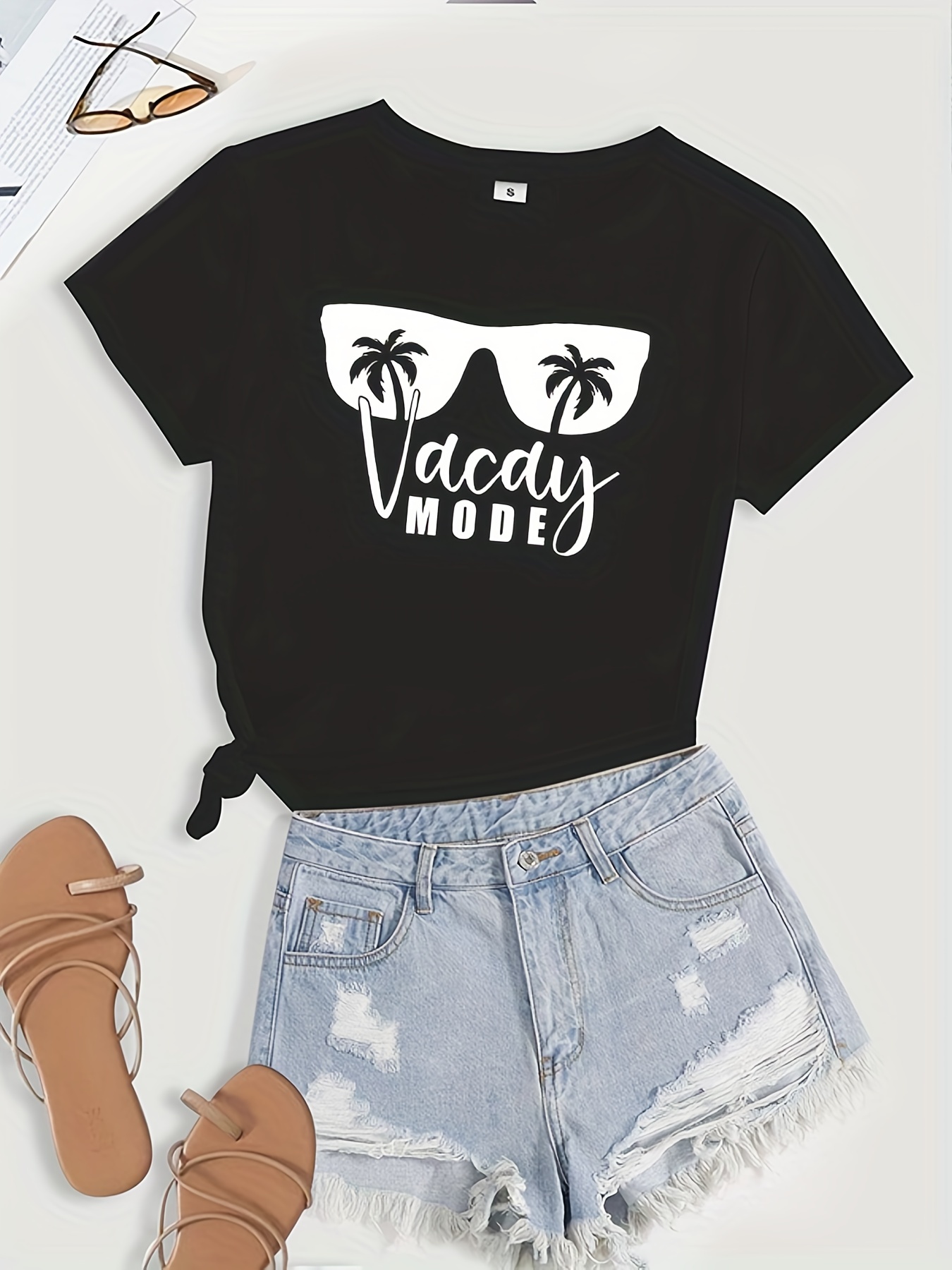 Vacation Vacay Mode On Cute Spring Break V-Neck T Shirts Tees for Men Women