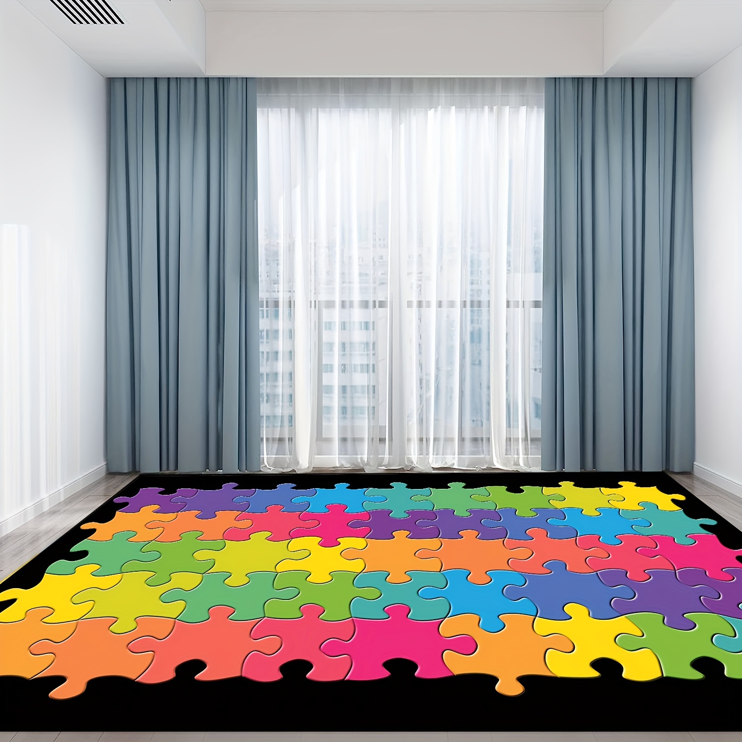 Colorful Puzzles, Colorful Puzzles Rug, Puzzle Rug, Jigsaw Rug, Kids Room  Rug, Nursery Rug, Non Slip Rug, Soft Rug, Area Rug coolVibesR31.4