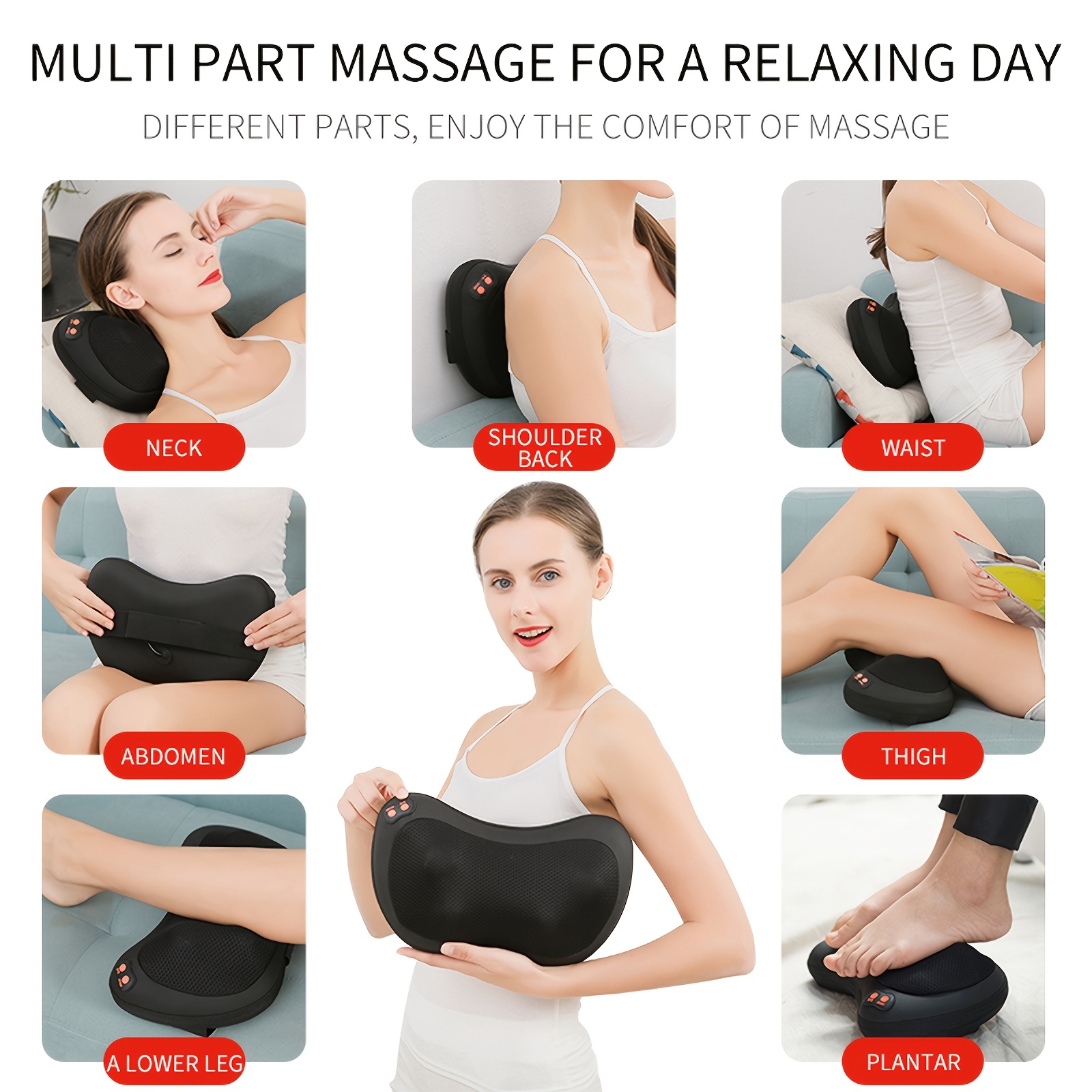  Massagers for Neck and Back with Heat - Deep Tissue 3D Kneading  Pillow, Electric Shiatsu Shoulder Massage, Foot, Legs,Body - Relieve Muscle  Pain - Office, Home & Car : Health & Household