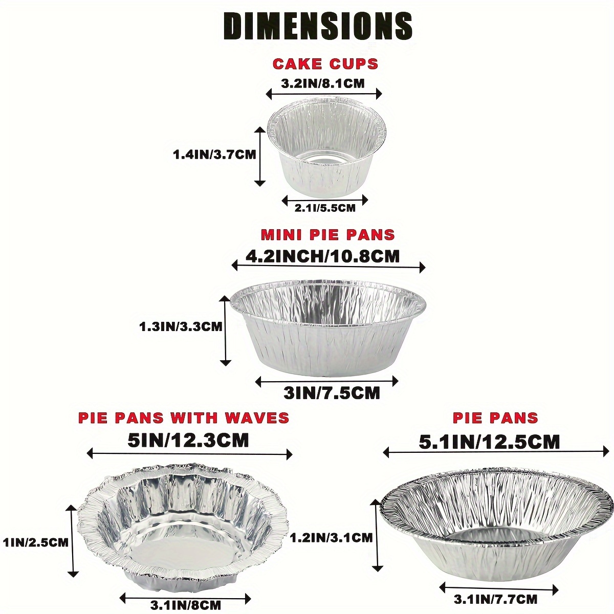 Pie Pans 4 Inch ,Mini Pie Tins Disposable Aluminum Foil Tart/ Pie Pans for  Baking Easily Stack & Store, Freeze & Reheat 