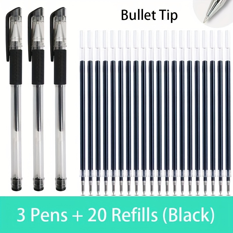 5/23pcs/set Gel Ink Pen Fine Point Gel Pens Refill Ballpoint Pen 0.5mm for