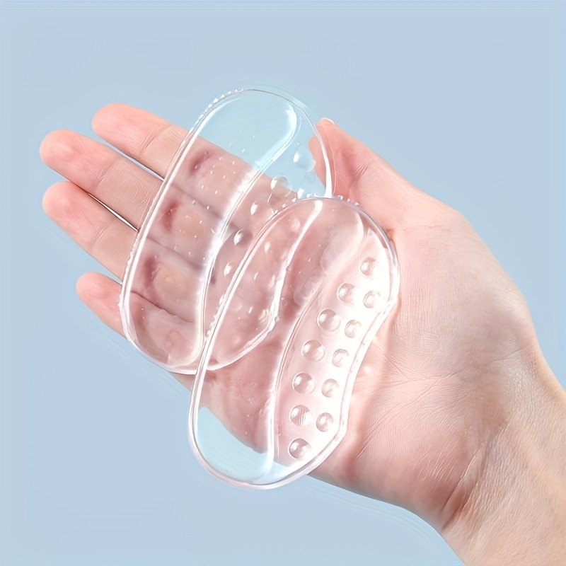 1 Pair/2 Pairs/5 Pairs Gel Heel Cushion Inserts, Transparent Silicone Anti-Slip Shoe Pads for High Heels, Comfortable Half Size Pads for Women's Footwear