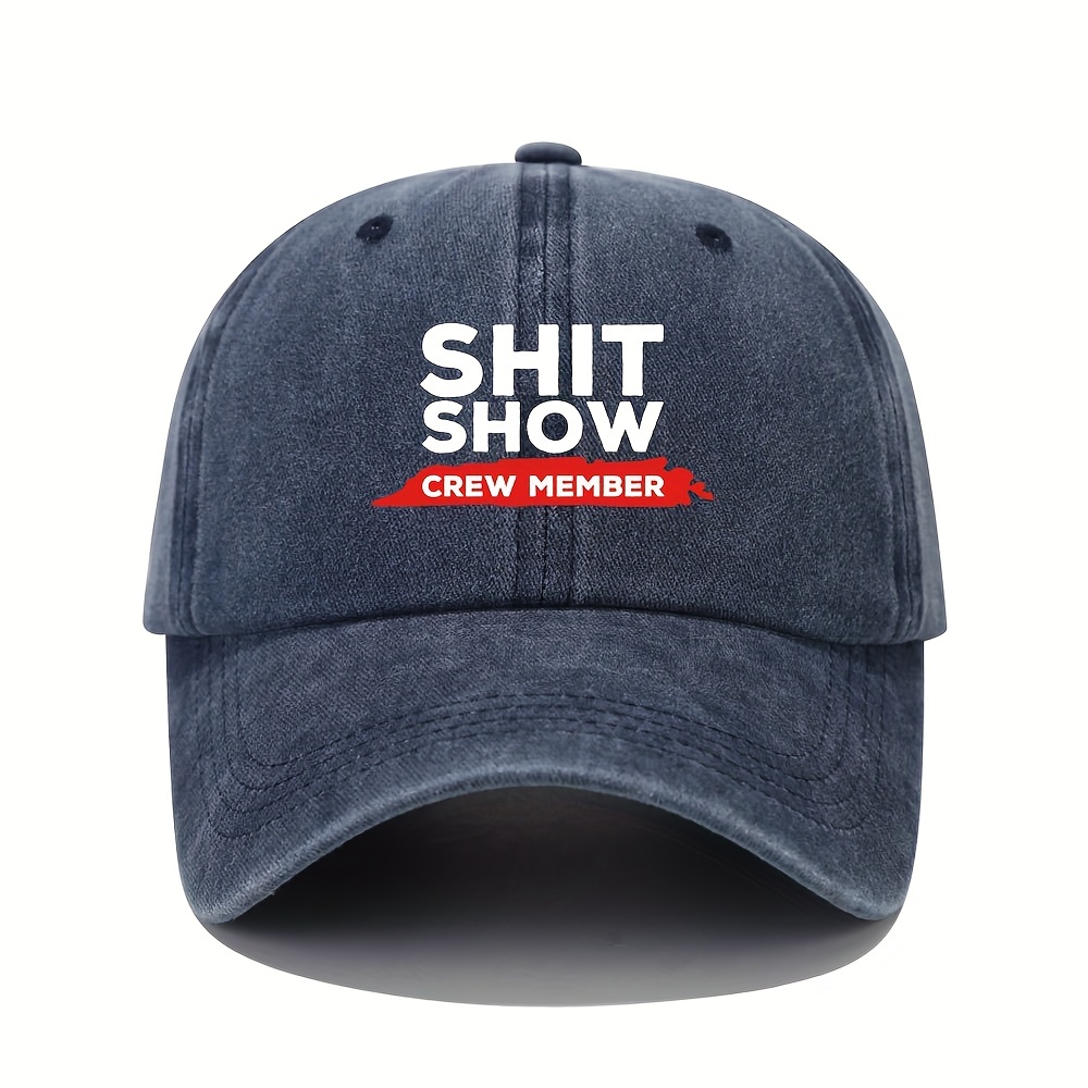 Adjustable Mens Soft Top Peaked Cap With SHIT SHOW Letter Printing