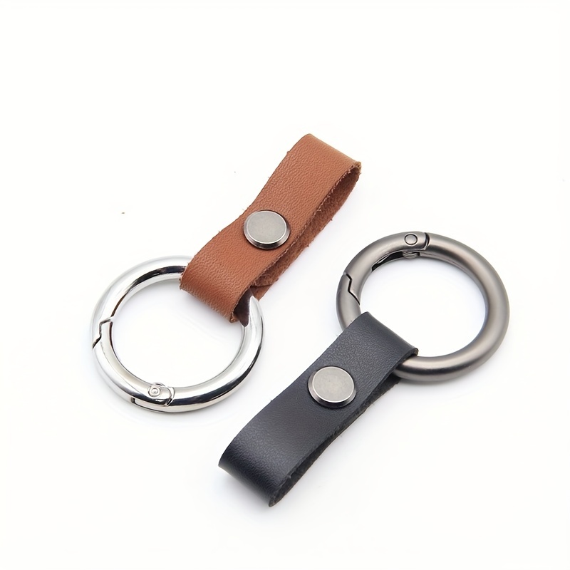 Metal And Leather Keychain For Car Keys