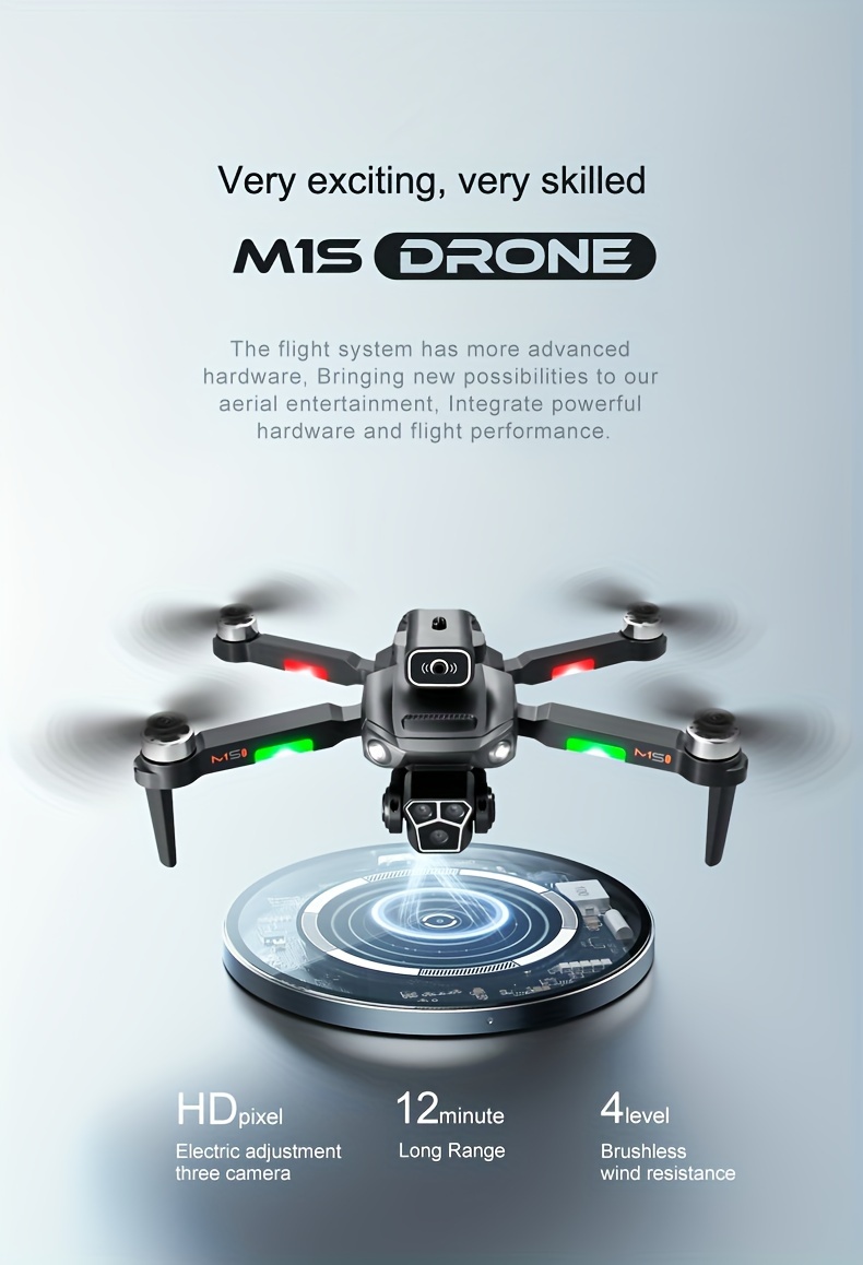 m1s drone with hd dual camera brushless motor stable flight obstacle avoidance remote control quadcopter christmas gift details 5
