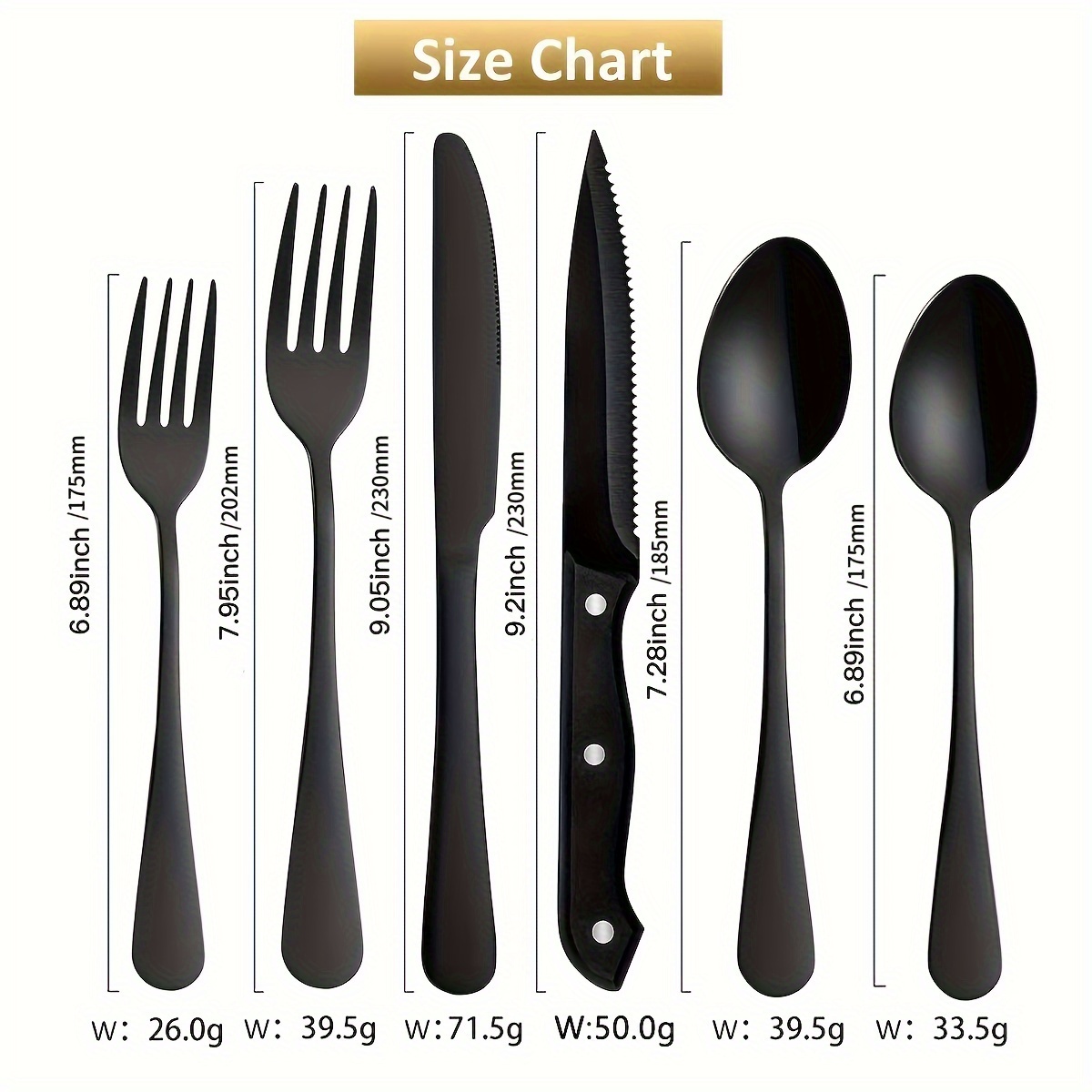 48-Piece Matte Black Silverware Set with Steak Knives, Black Flatware Set  for 8