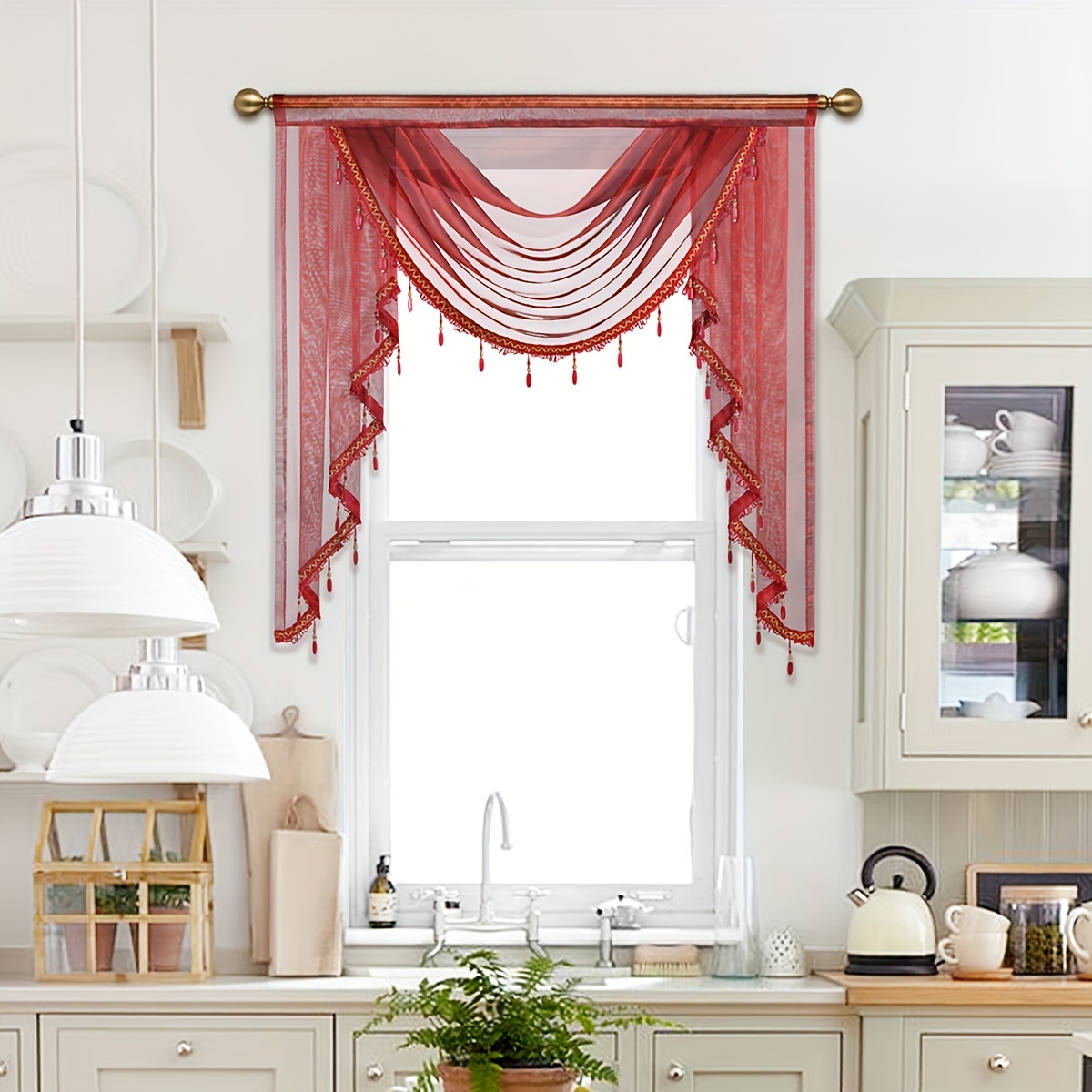  Cortinas de tul transparente para salón, dormitorio, puerta,  cocina, ventana, niños, decoración del hogar : Hogar y Cocina