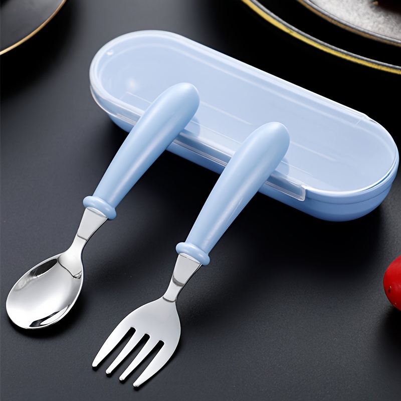 Travel Utensils with Case, Camping Utensil Set Rrusable Utensils Set with Case, Plastic Cutlery Set Forks Spoon Tableware, Portable Camping Cutlery