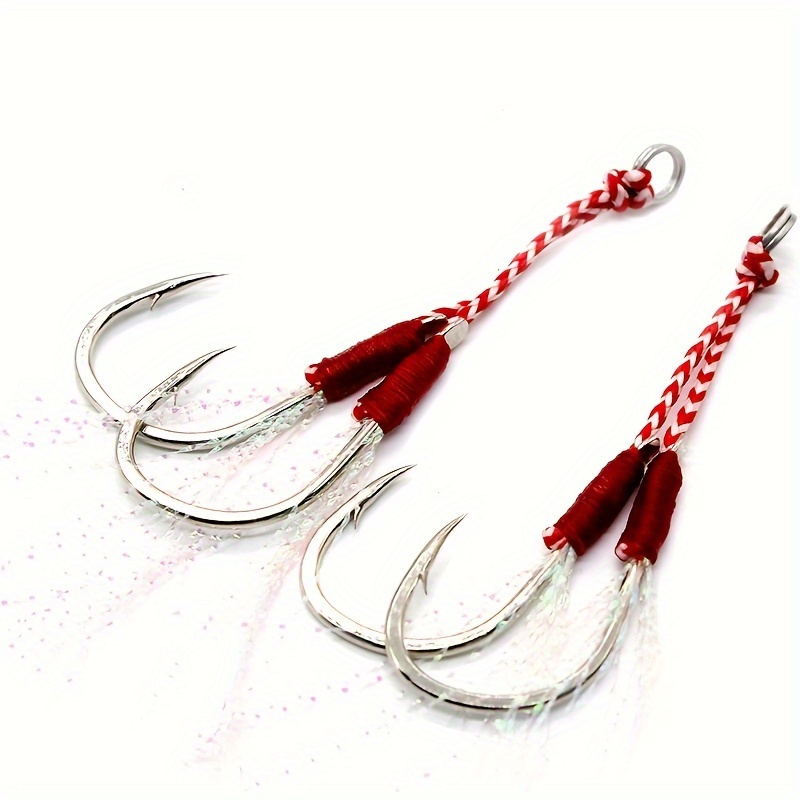 Fishing Assist Hooks for Jigging Assist Hook 10#-15# Fishing Hook with PE  Line