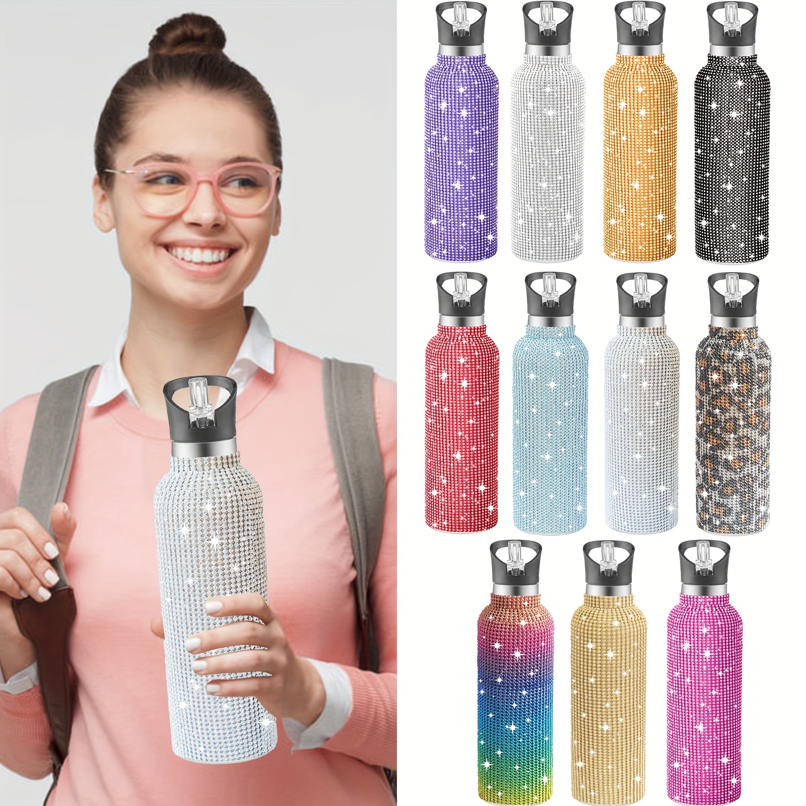Multi Color Bling Water Bottle Rhinestone Diamond - Temu