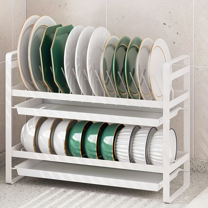 1pc Dish Storage Rack, Kitchen Dish Drain Rack, Plate Storage And Finishing  Rack, Tableware Dinner Plate Rack