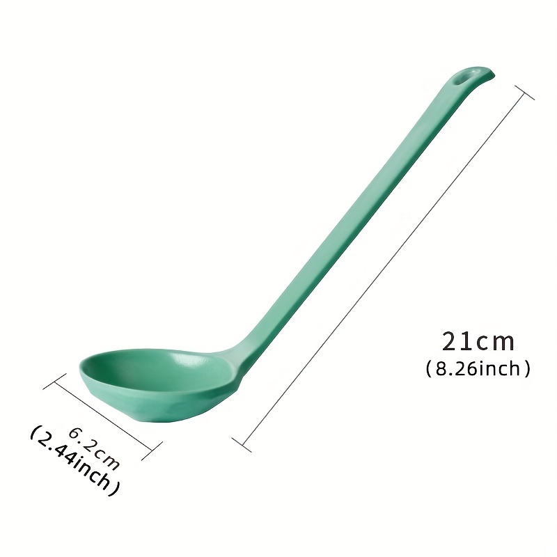 8 Long Handle Blue Ceramic Ladle, Large Soup Spoon