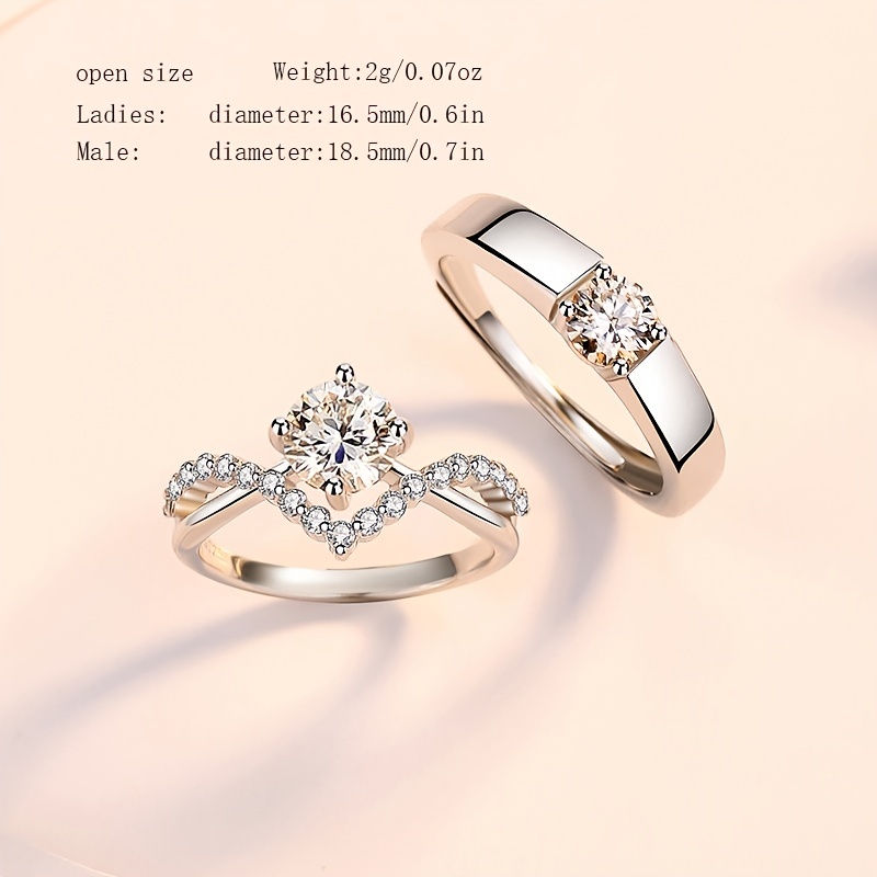 Crowning Love Couple Ring, Moissanite Diamond