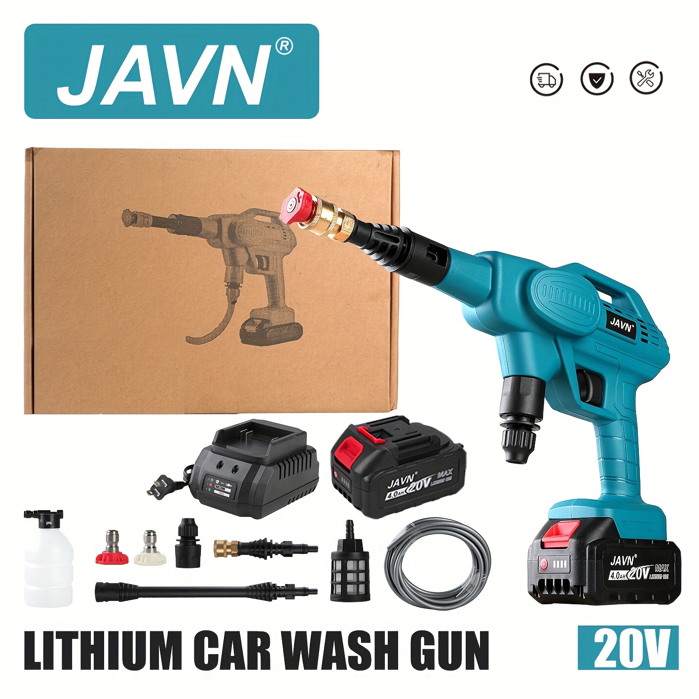 Electric High Pressure Washer Rechargeable Car Wash Gun Cordless