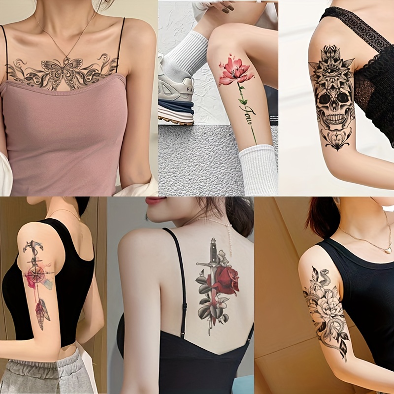 Ely Tatuajes - Media manga de flores para hombre y mujer