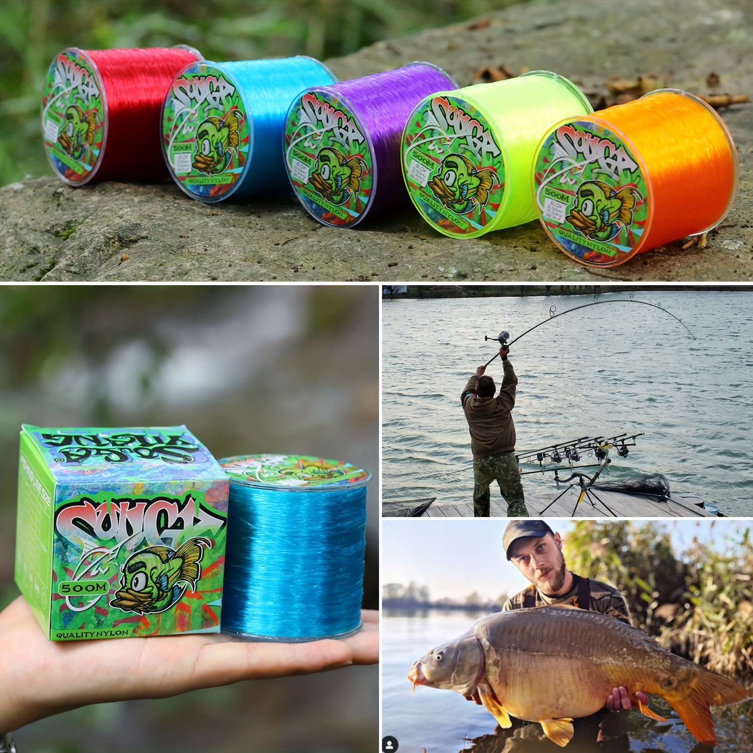 Sougayilang /546yds Fishing Line Sinking Abrasion Resistance - Temu