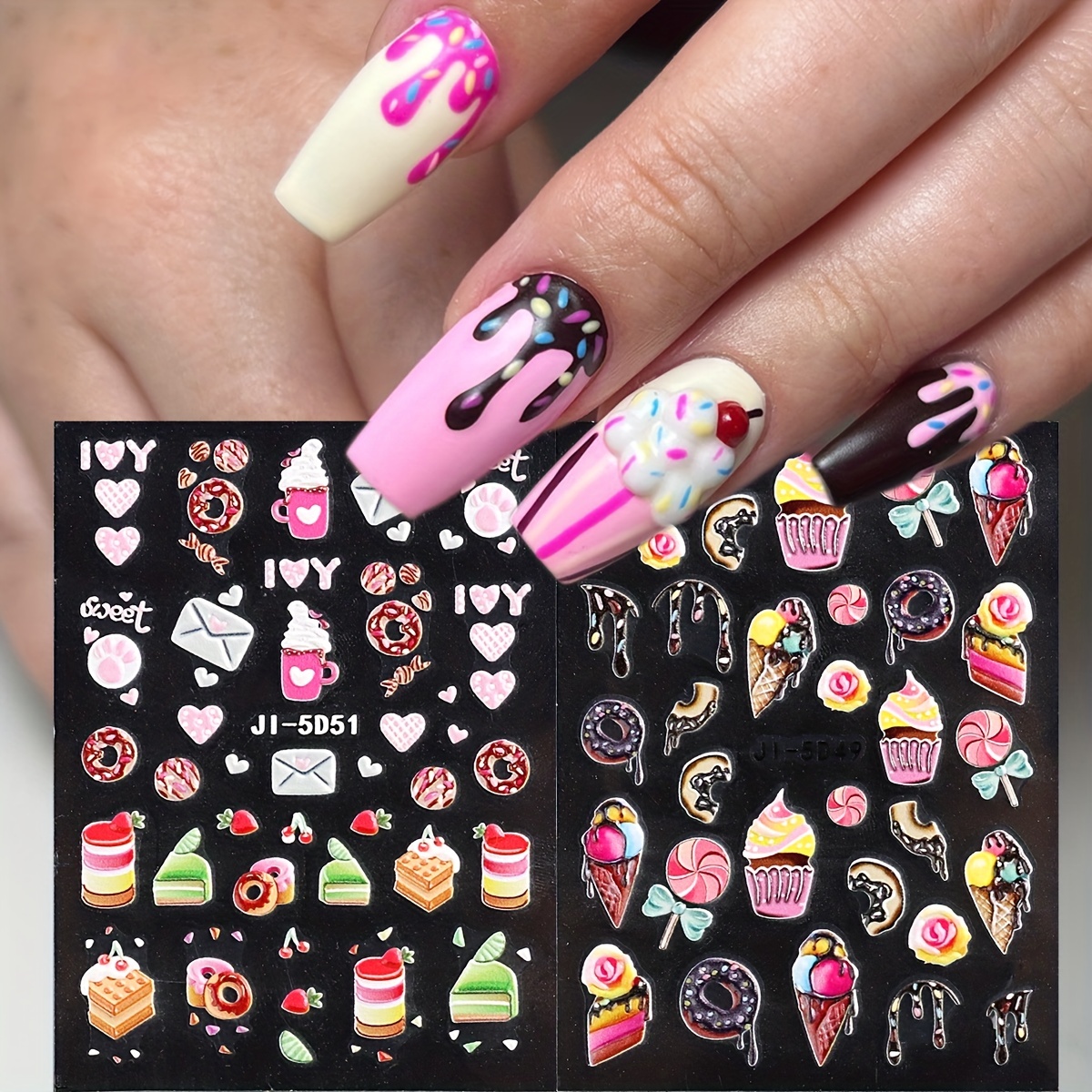  Cute Nail Stickers Cartoon Nail Art Decals 3D Self Adhesive  Cute Anime Nail Sticker Nail Decoration for Girls Kids Women Manicure Tips  Decoration Supplies (6 Sheets) : Beauty & Personal Care