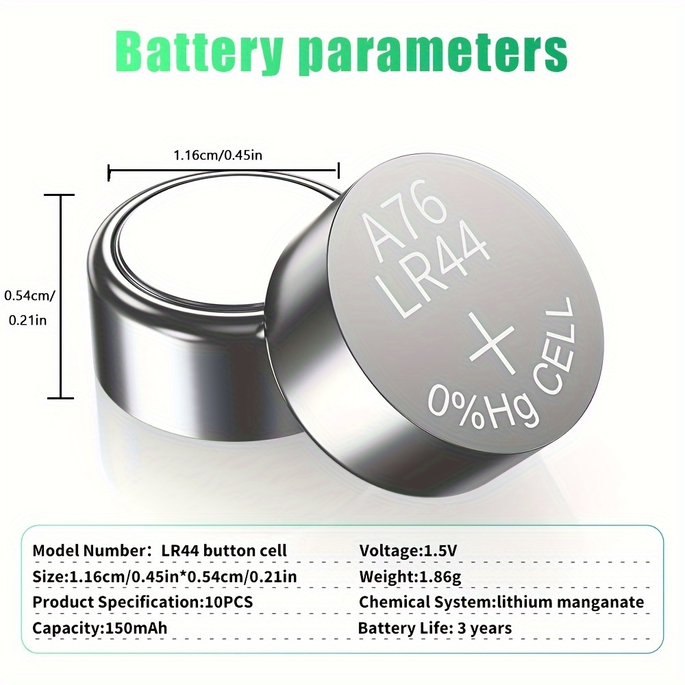 New Lr44 Ag13 357 Sr44 1.55v Button Battery Lr44h 657a 675 - Temu