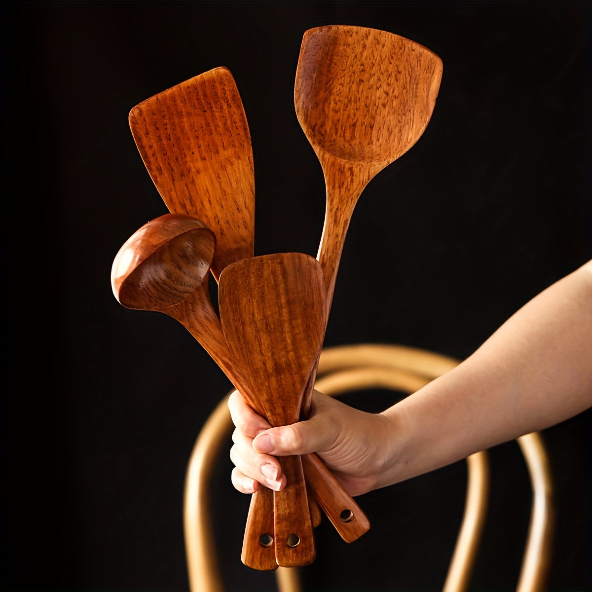 Wooden Spatulas 4 Pcs nonstick cookware for Kitchen