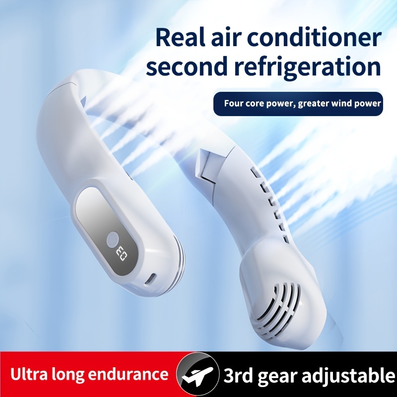 Ventilateur de cou portable pliable, ventilateur de cou mains