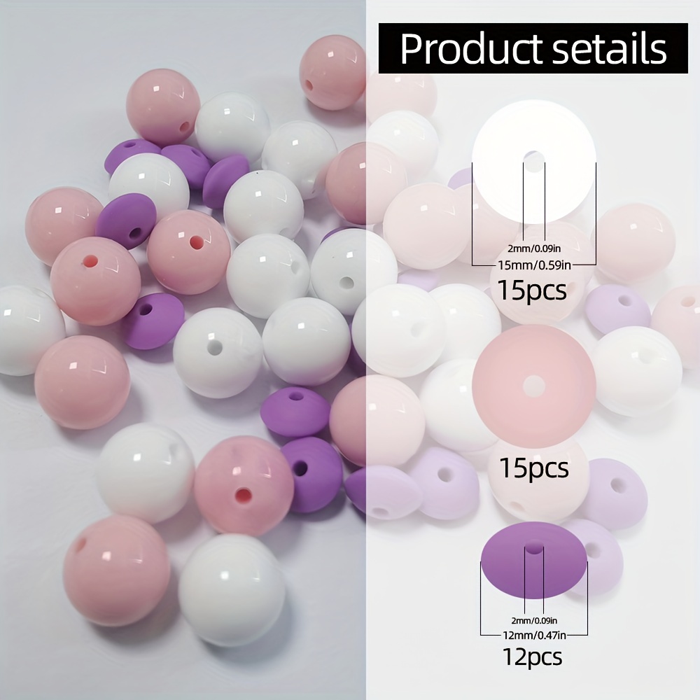 round beads flat silicone rubber bead jewelry kit diy Temu