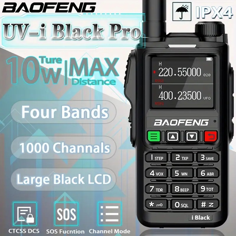Baofeng Uv Black Pro Max Walkie Talkie High Power Four Bands - Temu  Philippines