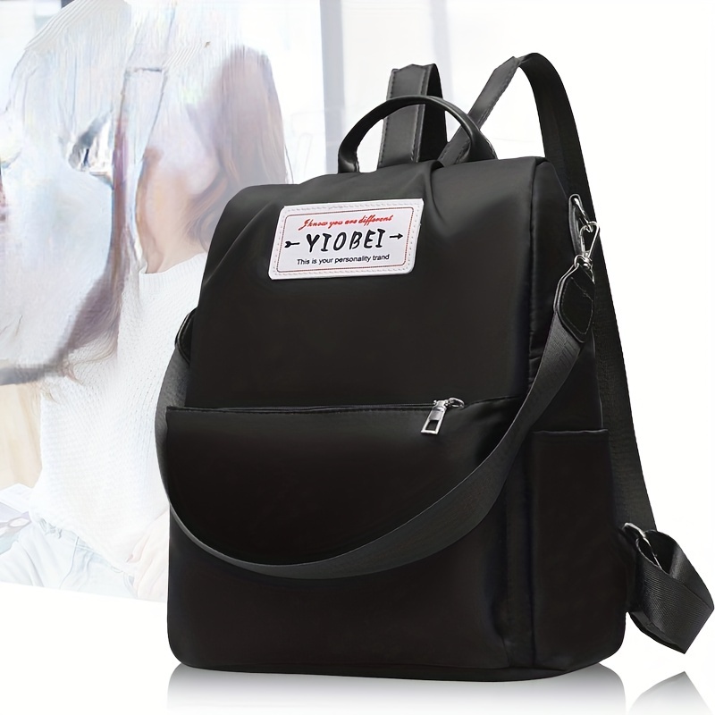 Mochila Negra Hombre Piel Sintética Informal Moda Tejida - Temu