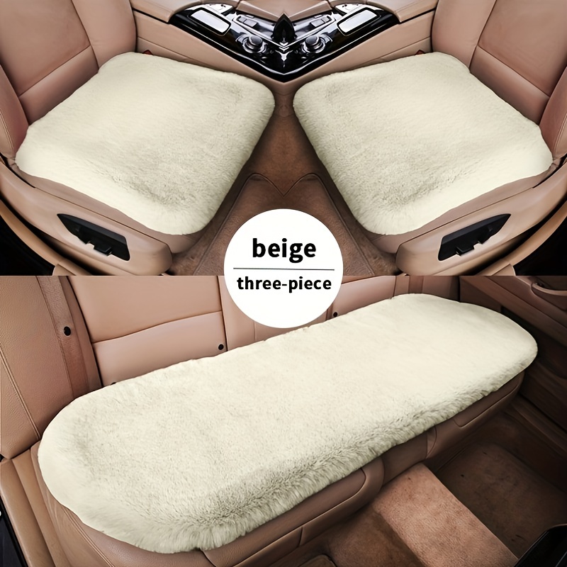 1pc Winter Plush Warm Square Car Seat Cushion For Both Driver And