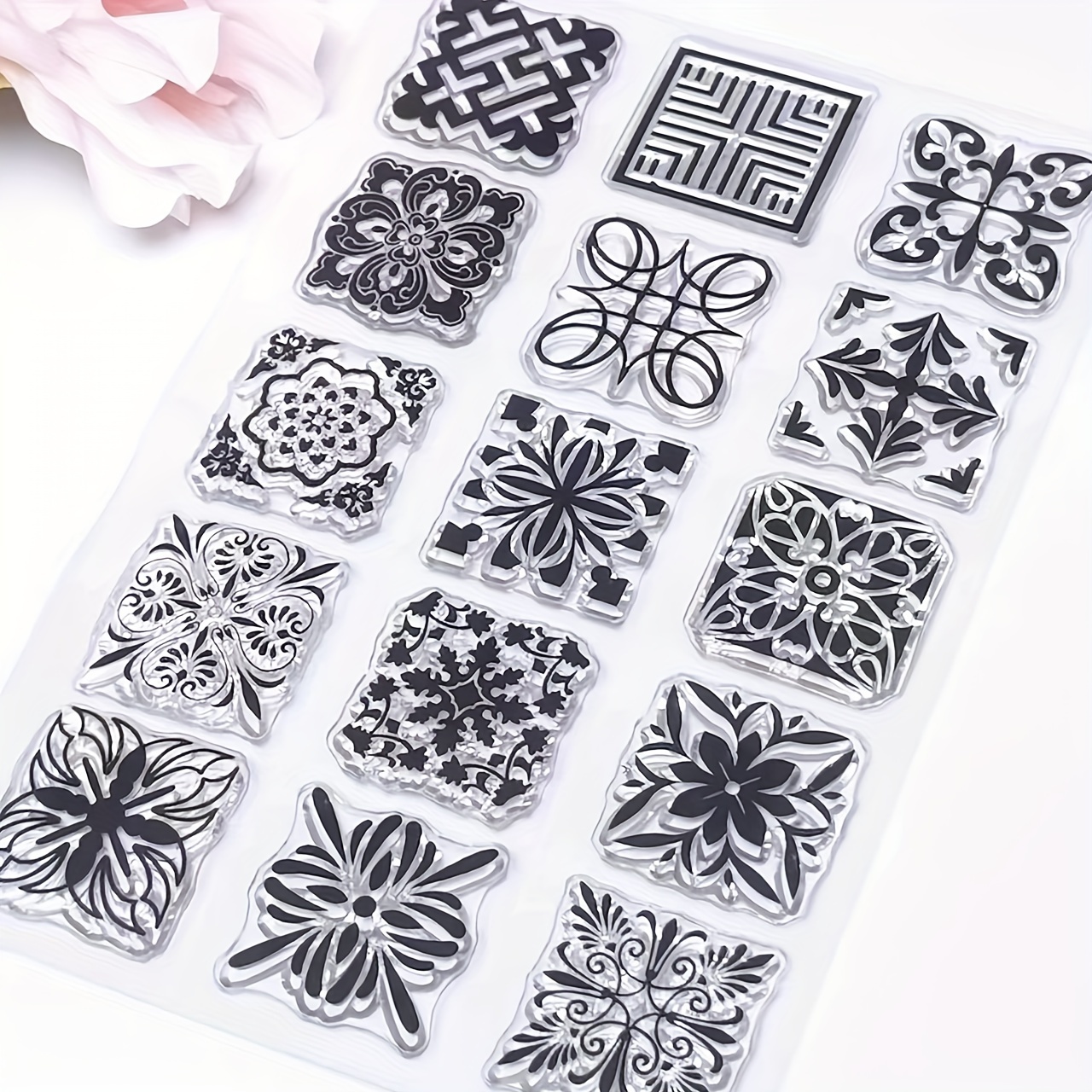 Artistic Pattern Transparent Stamps For Making Decoration And Diy Album Crafts