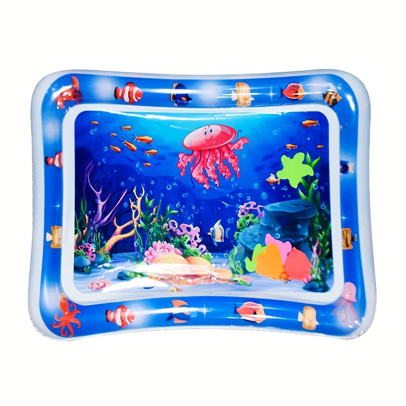 

1pc Inflatable Patting Crawling Mat, Marine Life Water Mat For Home And Travel Use