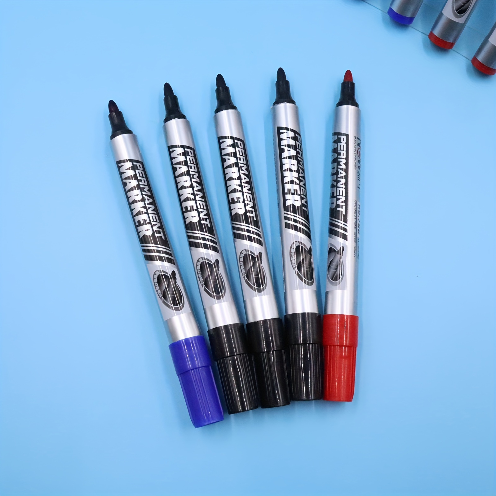 Permanent Marker Pen Oil Drawing Markers Black Blue Red - Temu