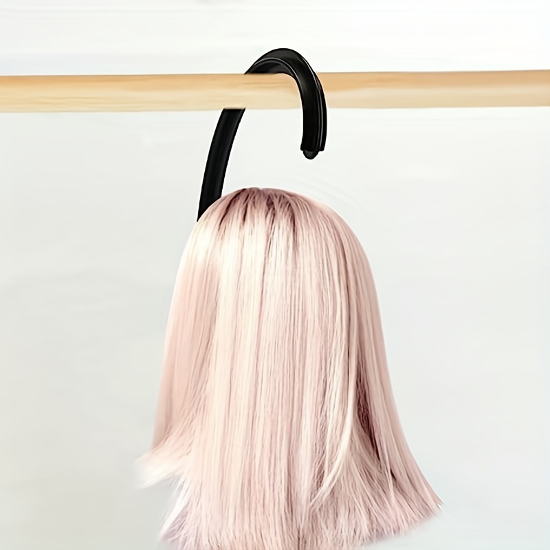 Black Color Hanging Wig Stand Portable Wig Hanger For - Temu