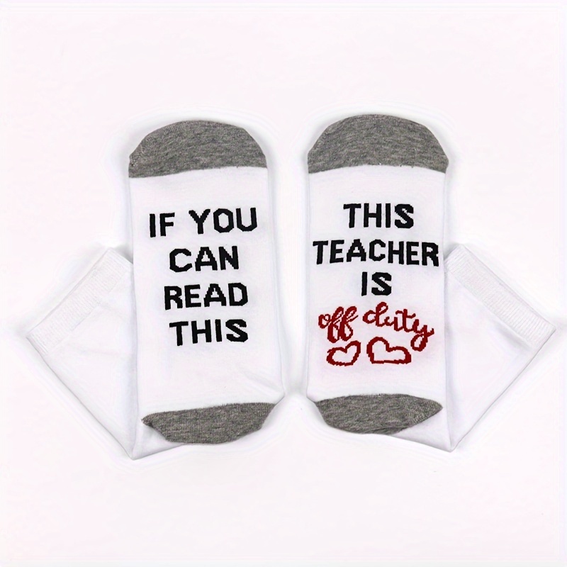 Funny Novelty Teacher Work Crew Socks Cotton Breathable Floor Socks